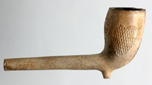 A clay pipe recovered from the Hungate site